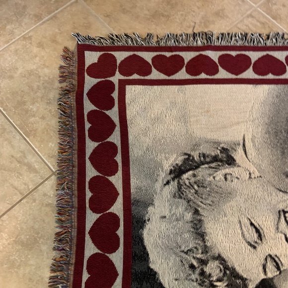 VTG I Love Lucy Lucille Ball Lucy Ricky Graphic Tapestry Woven Afghan 50" x 60" - Picture 8 of 16